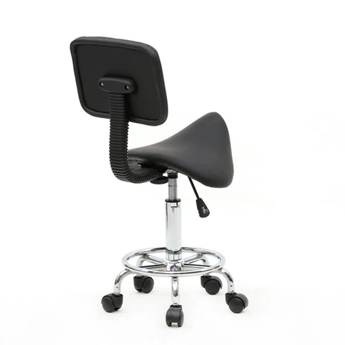 US Saddle Stool Tattoo Salon Adjustable Hairdressing Styling Chair with Backrest - Picture 6 of 11