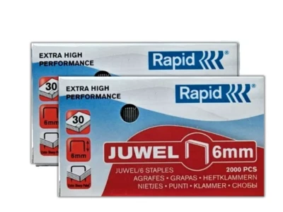 2x Heftklammern Rapid 6mm Juwel 2000 Stück Staples verzinkt Tacker Klammern 4000