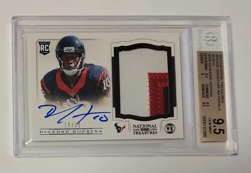 2013 National Treasures Black DeAndre Hopkins 10/25 BGS 9.5 Jersey # Patch Auto