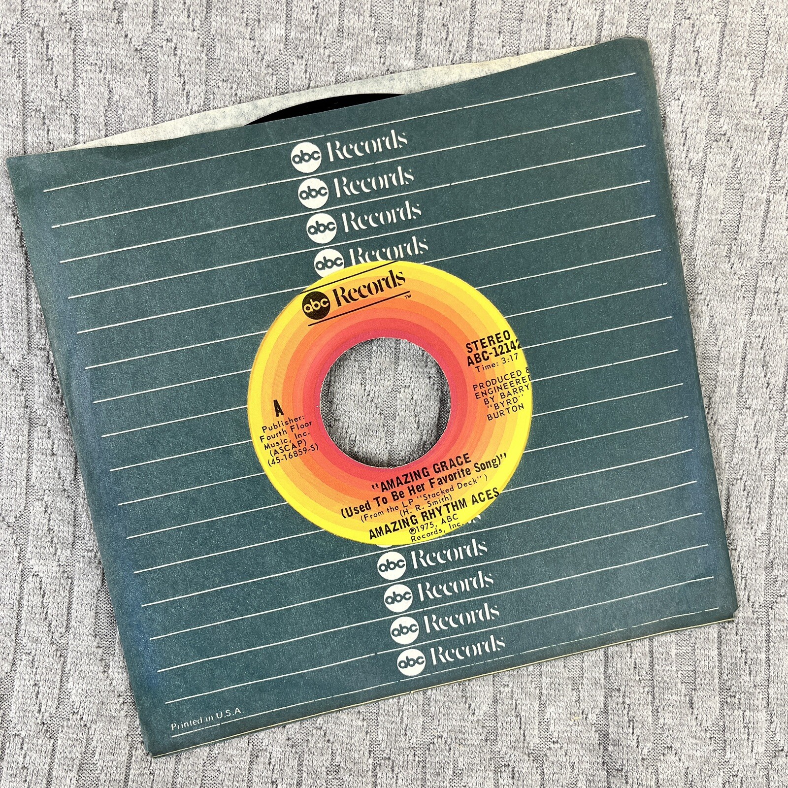 Vintage 45 RPM record amazing rhythm aces 1975 ABC records country blues rock