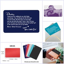 Aluminum Engraved Best Dad Ever Personalized Wallet Card Keepsake From Daughter