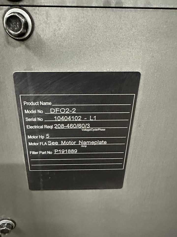 Donaldson Torit DFO2-2 Downflo 5hp Dust Collector Delta P Control 240v ...