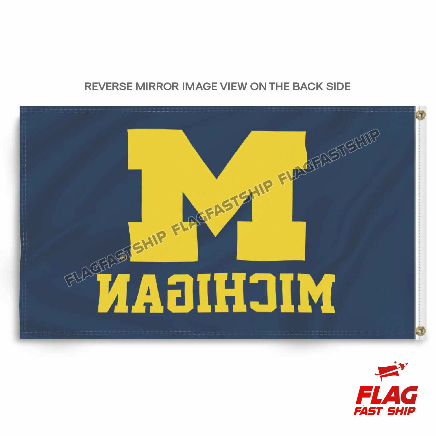 Michigan Wolverines 3x5 FT Flag Man Cave Logo Banner Football NCAA FREE  Shipping