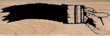 Paint Brush Painting 1 1/4 x 3 1/4" Rubber Stamp, Object Stamp, Paint Brush
