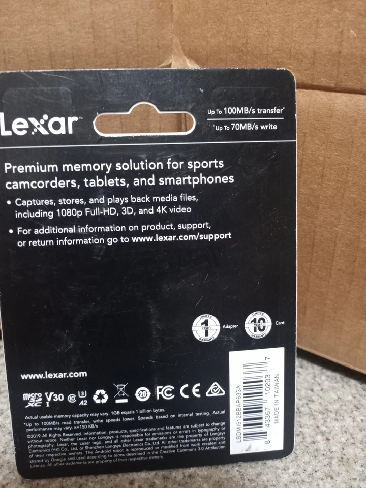 Lexar High-performance MicroSDXC Card - 512GB, Class 10, UHS-I - Image 2 of 2