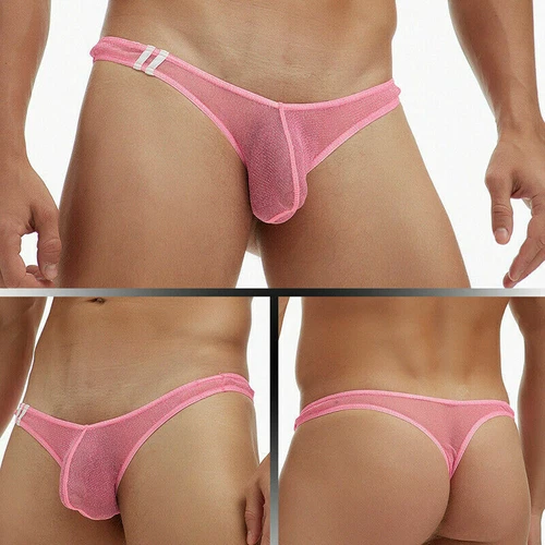 Herren Transparent Netz Niedrig Leib geschnitten Bikini Tanga G-String Slip Tanga Unterwäsche Bademode - Bild 17 von 30