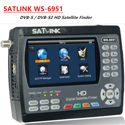 SATLINK DVB-S/S2 HD Satellite Finder Meter WS-6951 FTA MPEG-2/4 H.264 Compliant