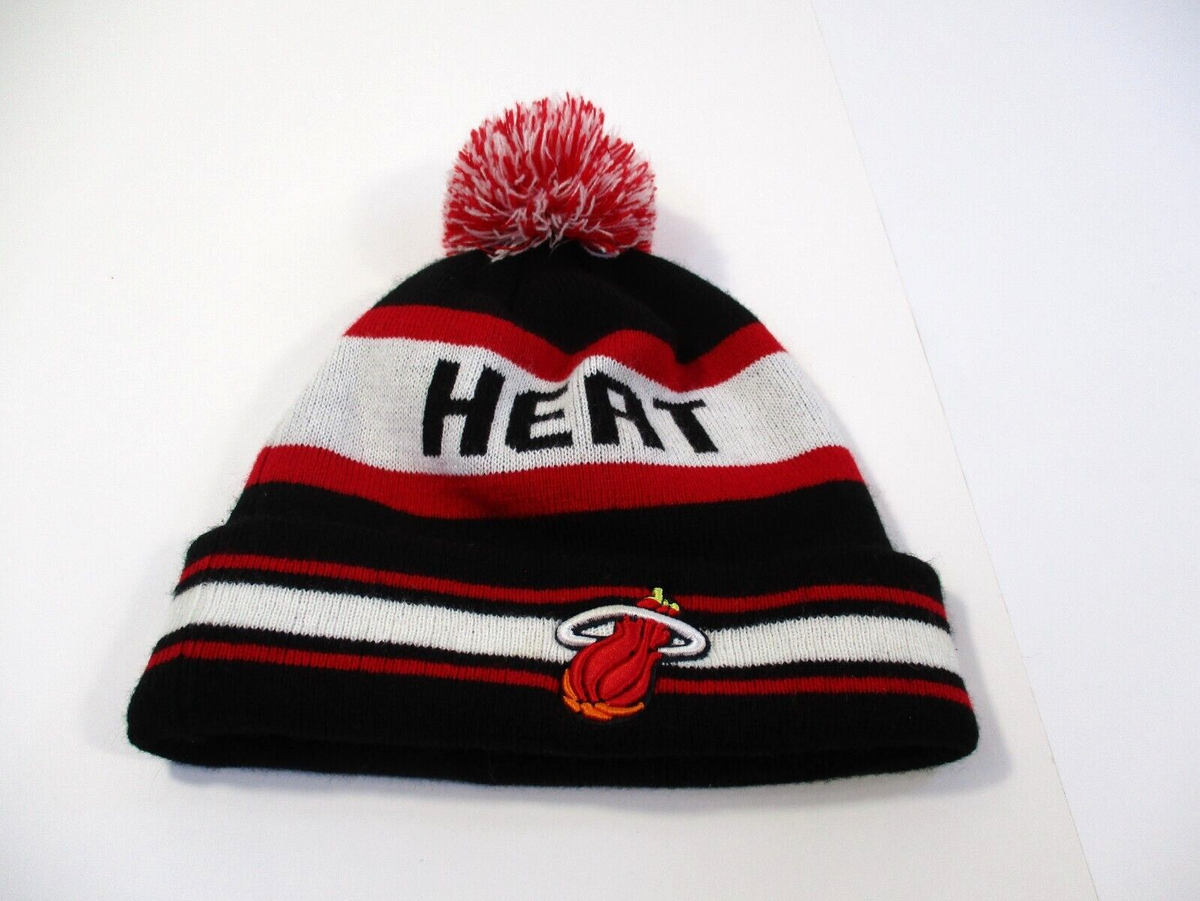 Miami Heat Beanie Hat Mens Black New Era Pom Hardwood  display picture 1