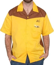 Ripple Junction Big Lebowski Team Dude Gold Bowling  Button Down Cosplay Shirt