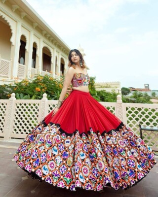Special Designer Ghagra Choli Lehenga skirt for women Gujarati Garba dress  Garba | eBay