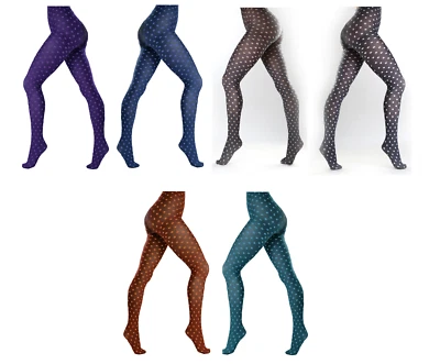 Pamela Mann Womens Everyday Polka Dot Printed Tights Size 8-24 S/M L/XL XXL