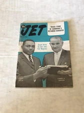 JET MAGAZINE  Aug.  22, 1963 Pres. Johnson Crash Dive To Get Jobs For Negroes,