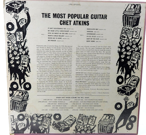 Chet Atkins The Most Popular Guitar Album Vinyl RCA Victor LPM/LSP-2345 LongPlay - Picture 3 of 7