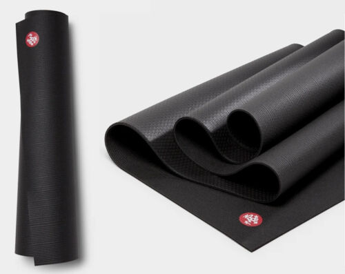 MANDUKA PROLite Yoga Mat Black CF OEKO-TEX 71"x24"x5mm with Studio Rings NEW - Picture 1 of 13