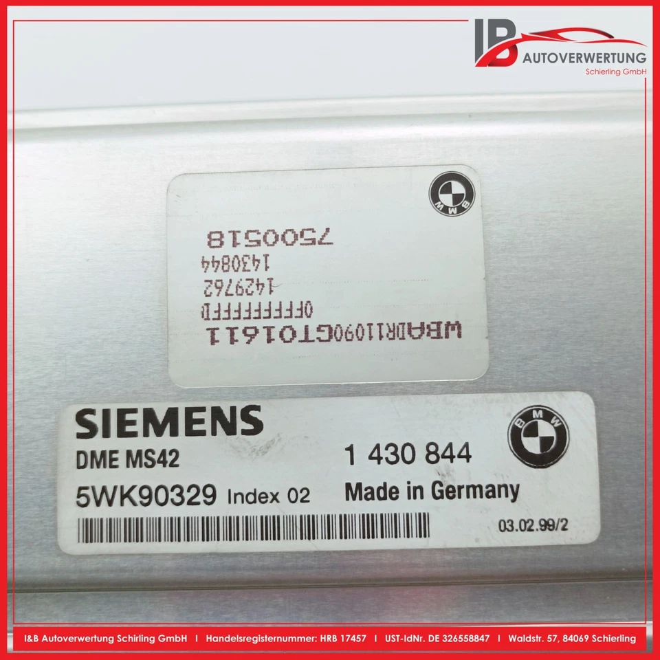 KIT CENTRALINA MOTORE BMW 5 TOURING (E39) 520I 1430844 1095995 8379345 4100188 - Immagine 4 di 4