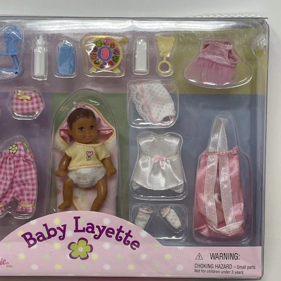 Кукла Krissy Barbie Baby Sister - черная или латиноамериканская кукла с малышкой Layette никогда не доставалась из коробки - Изображение 3 из 4