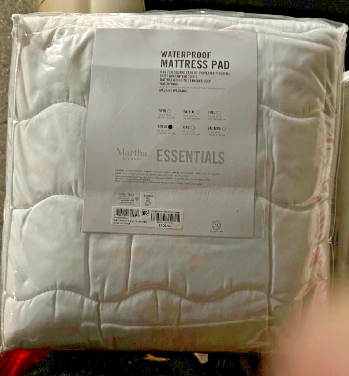 Martha Stewart Waterproof Quilted Mattress Pad NIP 5 sizes White