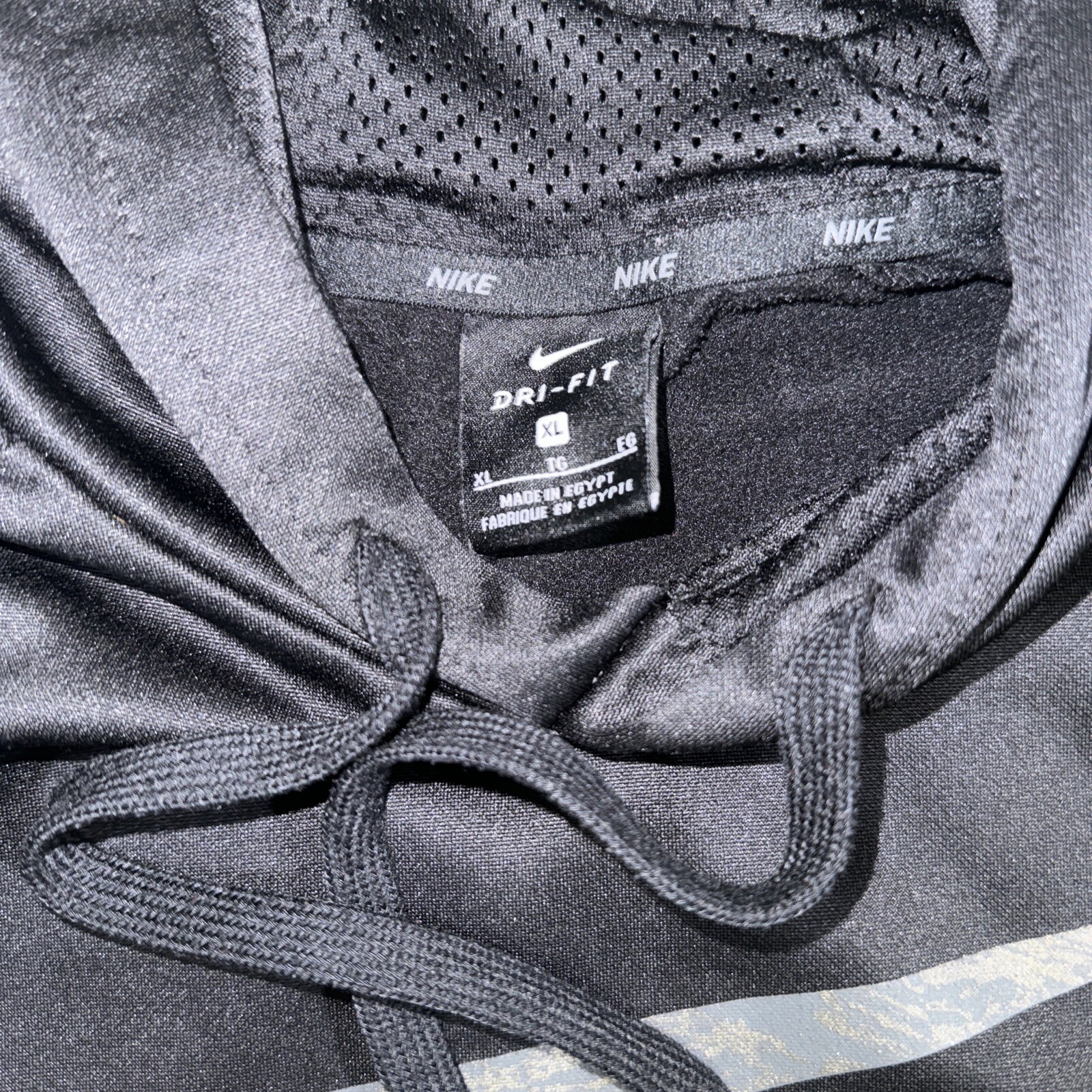 Nike Black Silver Marble Swoosh Therma Pullover Hoodie 860495 Sz XL