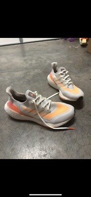 Adidas Ultraboost 21 White Acid Orange - Women Size 10