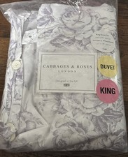 Set copripiumino Cabbages & Roses London Paris rosa lavanda profonda floreale king