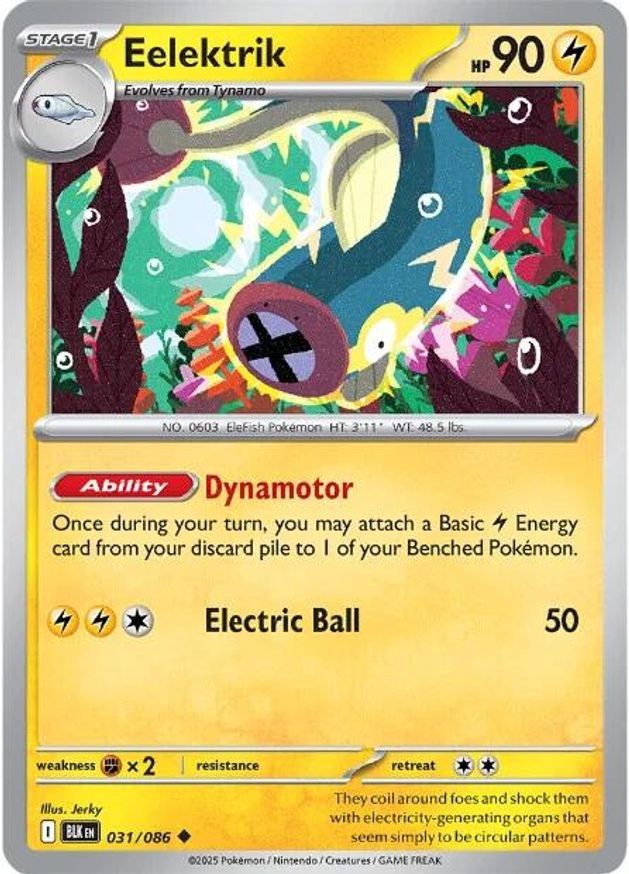 Pokemon Eelektrik (31/326) Black Bolt NM REVERSE HOLO