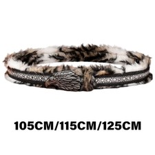Western Leopard Warm Belt for Adult Ethnic Plush Waistband Eagle Buckle Belt 1PC