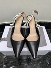 CHRISTIAN DIOR J’ADOR BLACK SMOOTH LEATHER SLING BACK POINTED TOE PUMPS SZ 39 — photo 1