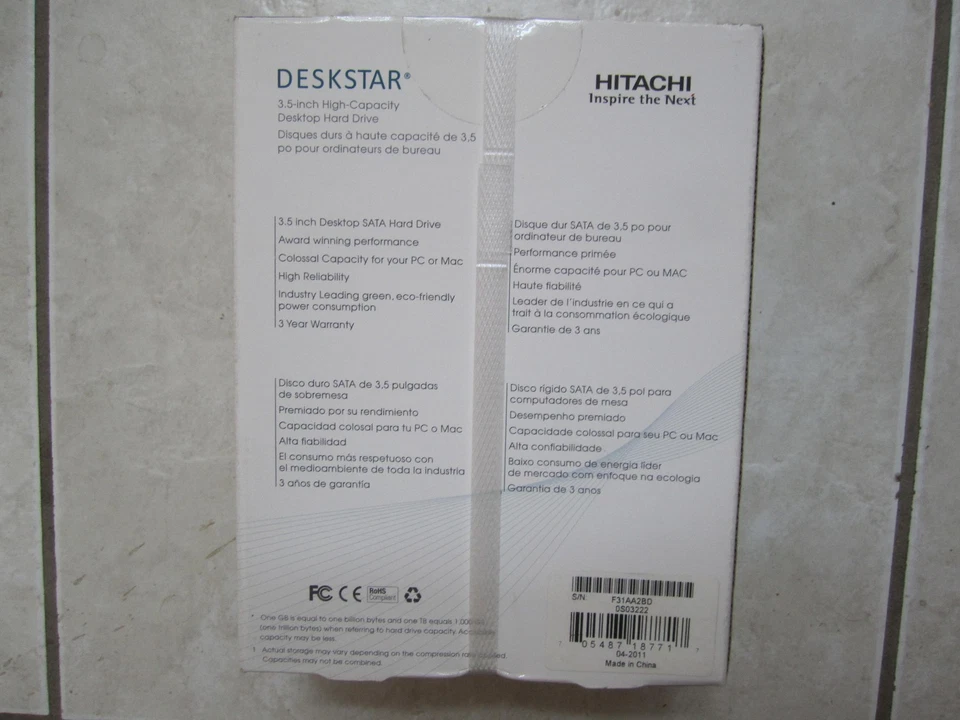 Hitachi HGST Deskstar 3.5" 32MB 6Gbs 5400rpm SataIII 2TB hard drive "New Sealed" - Image 3 of 3