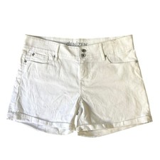 Denizen From Levi's Women Shorts Size 8 White Twill Button 4" Inseam Stretchy