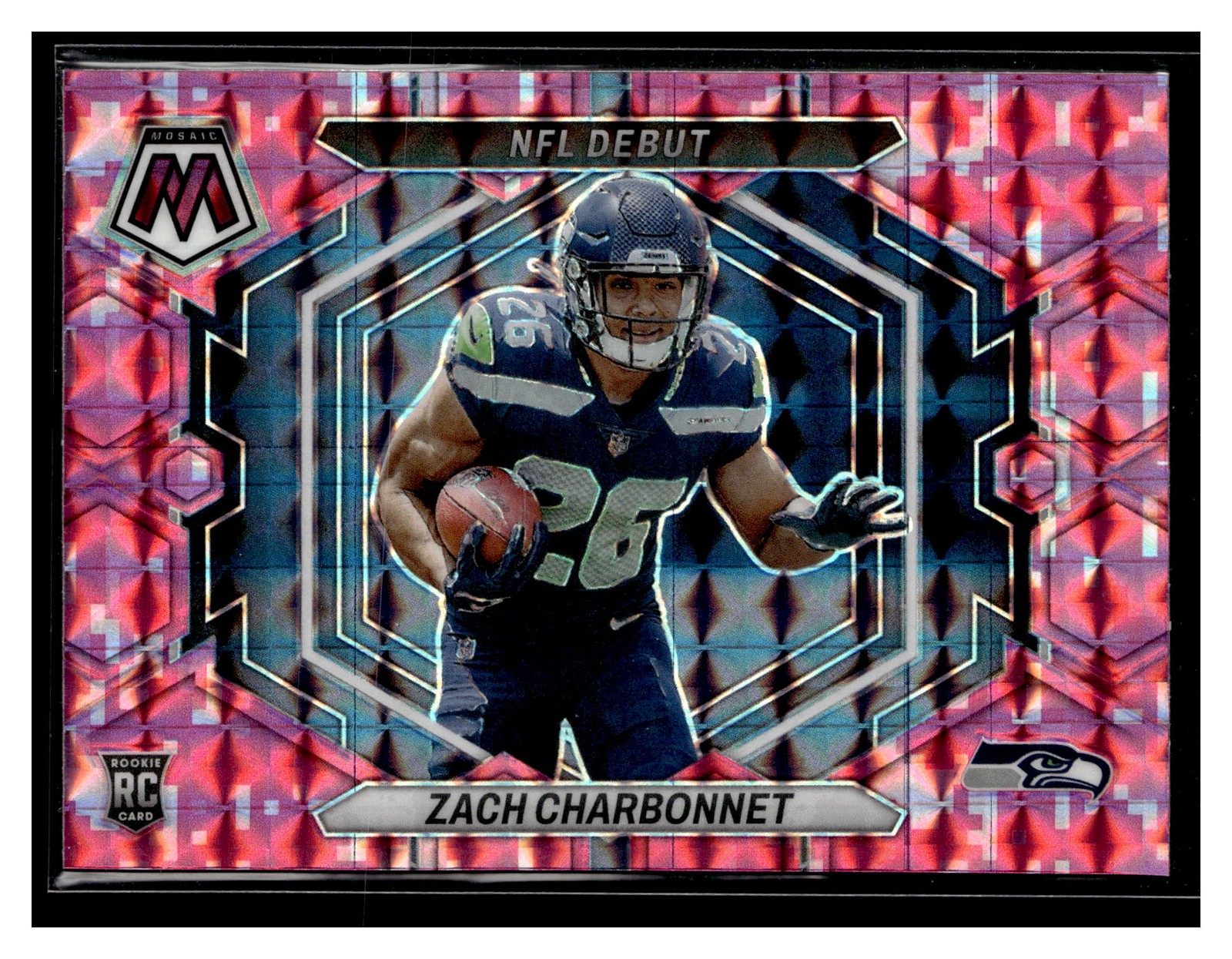 2023 Panini Mosaic #ND-11 Zach Charbonnet Camo Pink Mosaic