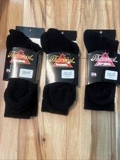 3 Pairs Men’s Thorogood Black 6001 Extra Large Crew Socks Size 12-15 USA Made
