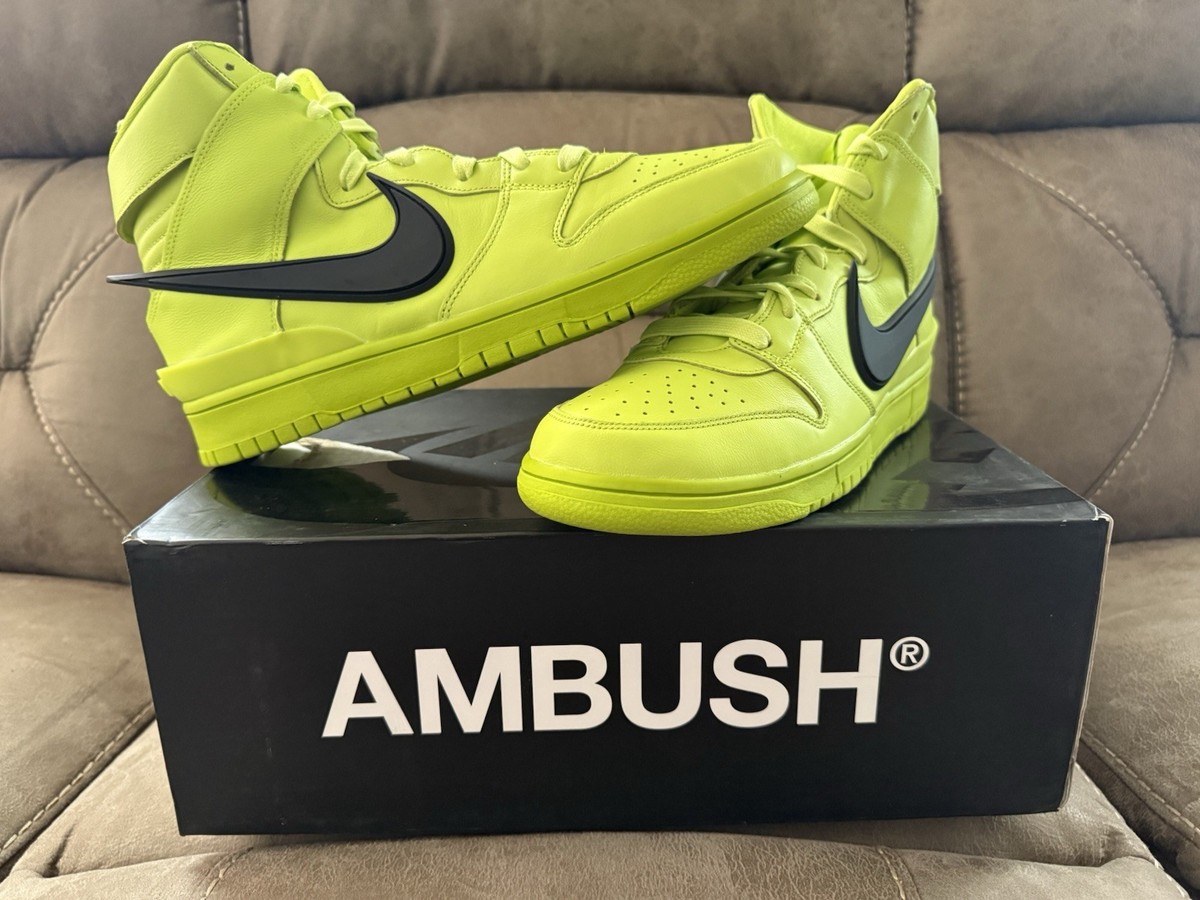 Nike Dunk Hi / Ambush Atomic Green/Black Flash Lime 11.5M Brand 