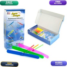 Aero Props Flying Helicopter Prop Spin Copter 10 Pack Multi Color Plastic USA