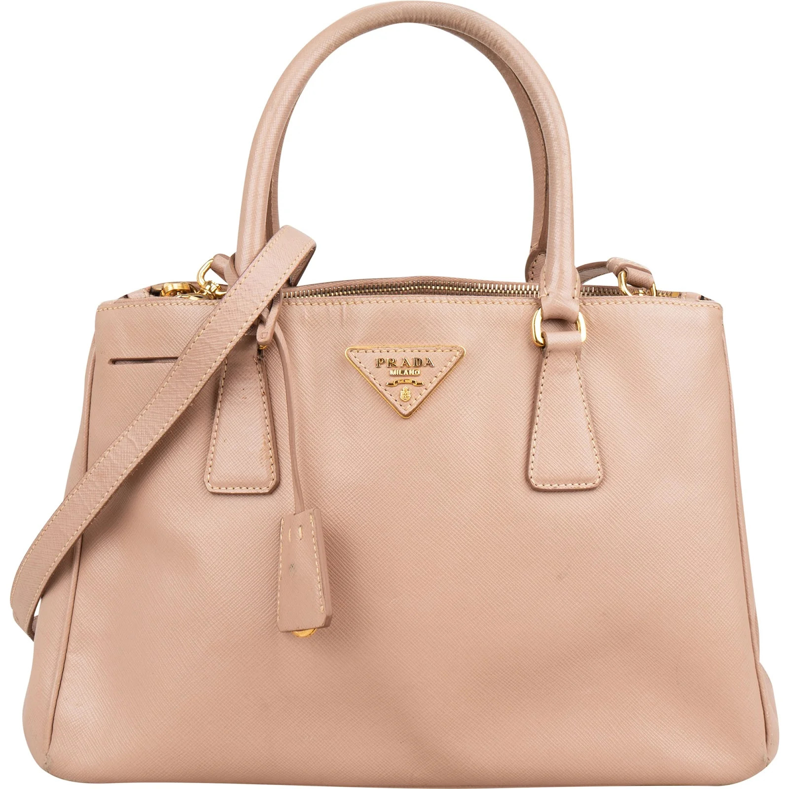 Prada Pink Saffiano Leather Galleria Handbag Tasche