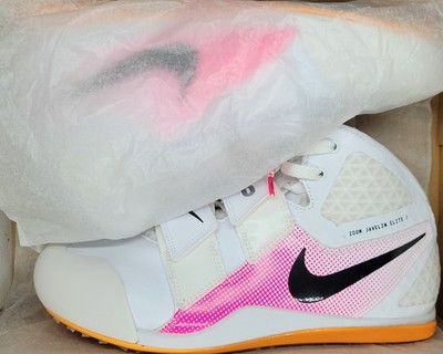 Nike Zoom Javelin Elite 3 High Jump Shoes. White Hyper Pink Orange Sz 10 Men NIB