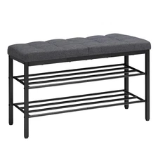 Shoe Bench, Entryway Storage Bench with Cushion, Rack for Entryway, 29.5" L x...