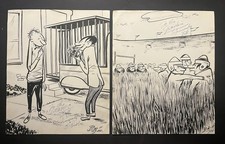 Richard Bibler 2 Signed Or. Art Cartoons 8 1/2 by 11 1950 Little Man On Campus | eBay US (Buy It Now)