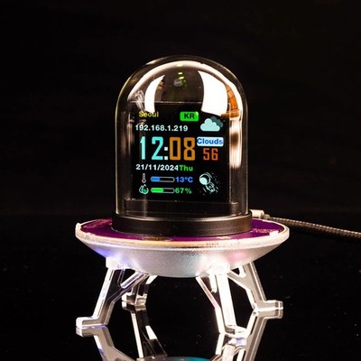 WiFi Nixie Tube Digital Alarm Clock with IPS Screen and RGB Lighting