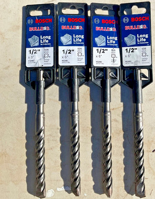 4pc Bosch Bulldog HC2081 1/2 x 6 SDS Plus Concrete Rotary Hammer Drill Bits