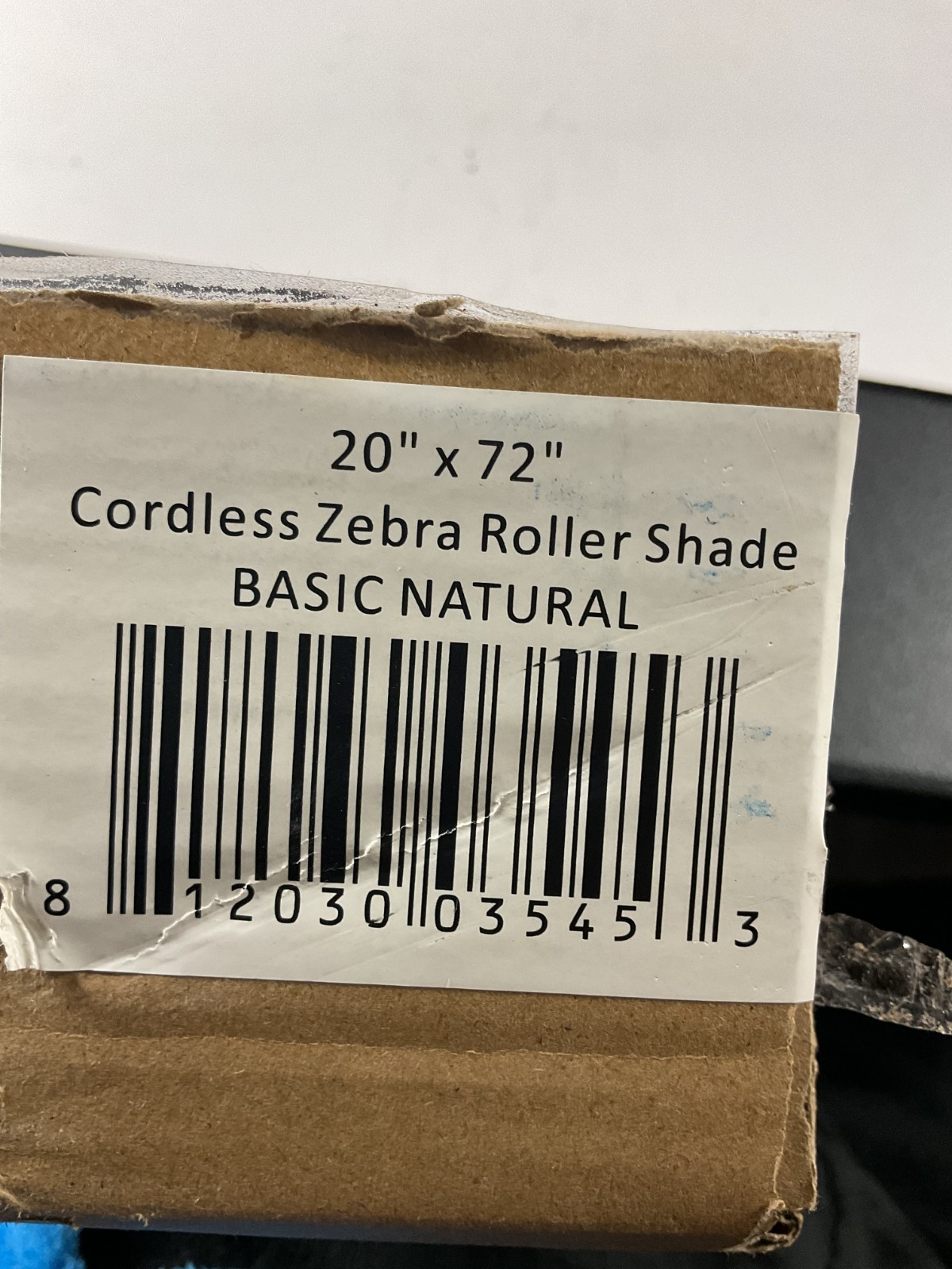 Cordless Zebra Blinds Roller Shades for Window-Dual Layer Sheer Blinds 18" X 72"