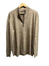 Smartwool Merino Wool Blend Brown Men's Sparwood 1/4 Zip Sweater Size XXL