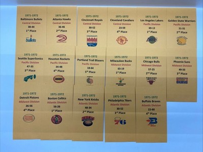 1971-1972 Strat-O-Matic Basketball Printed Storage Envelopes with Stats