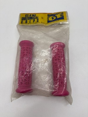   Oldschool GT / AME BMX Griffe / Grips Pink NOS,  Old Black Race Freestyle Rare