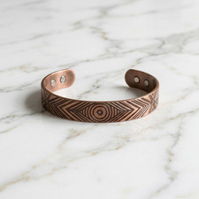 Artisan Pure Solid Copper Magnetic Bracelet Arthritis Therapy Cuff Eyes
