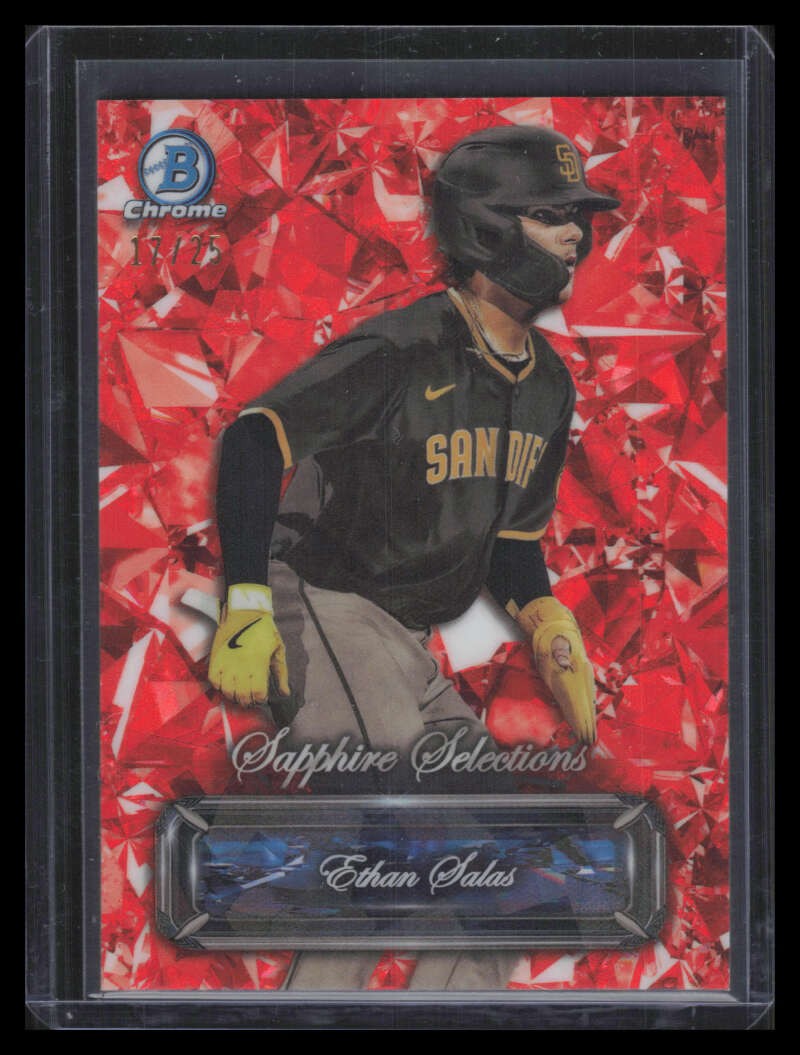 2024 Bowman Chrome Sapphire Selections Orange Refractor Ethan Salas Rookie 17/25