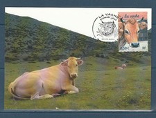carte 1er jour  animaux de la ferme la vache  44  Plesse 2004