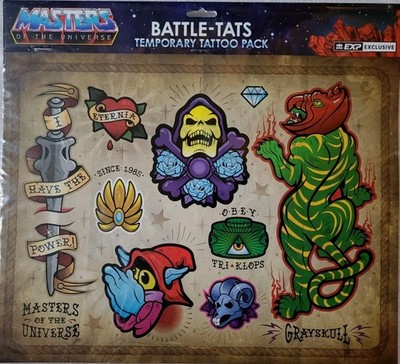 Geek Fuel EXP Masters of the Universe Battle-Tats Temporary Tattoo Pack NEW 2018