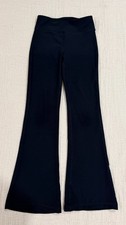 Yogalicious Everyday Flare Leggings Girls Medium Black Ribbed Stretch Pull On