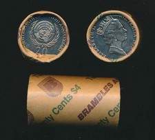 Australia: 1995 20c United Nations Security Roll of 20 UNC Coins Brambles 
