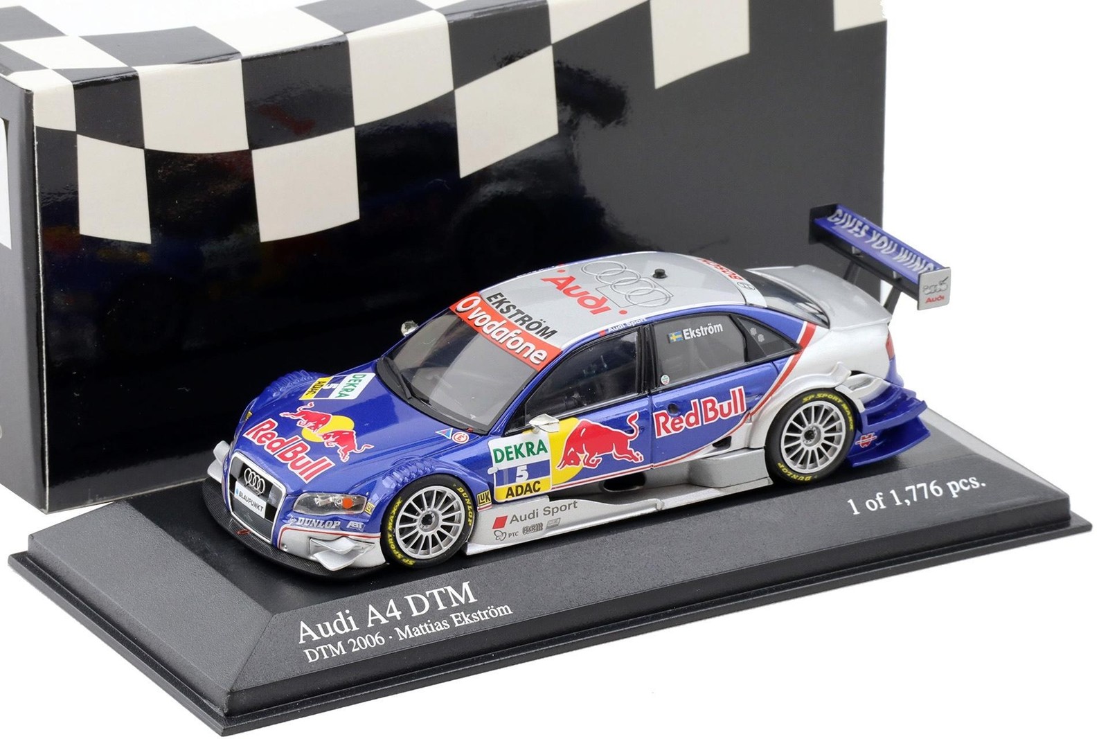 1:43 Minichamps Audi A4 DTM 2006 Team ABT Sportsline #5 Ekström Red Bull Diecast